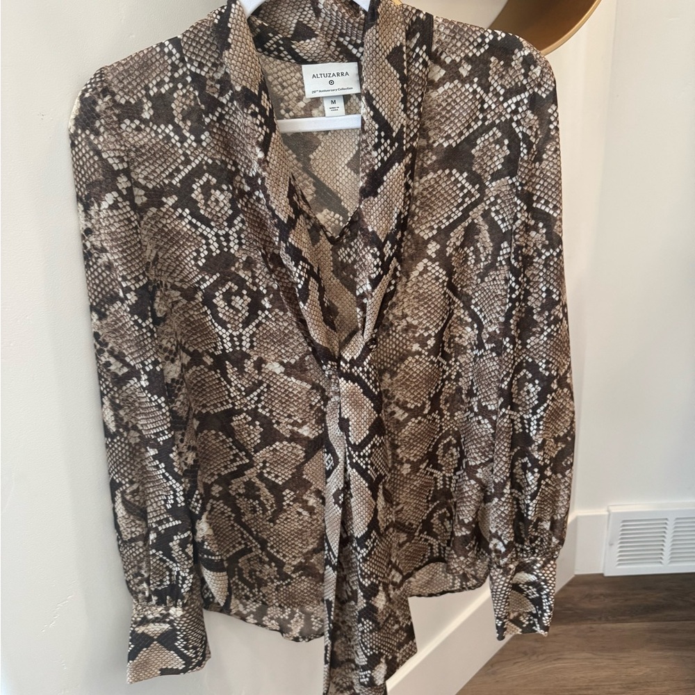 Altuzarra Brown Snake Print Top